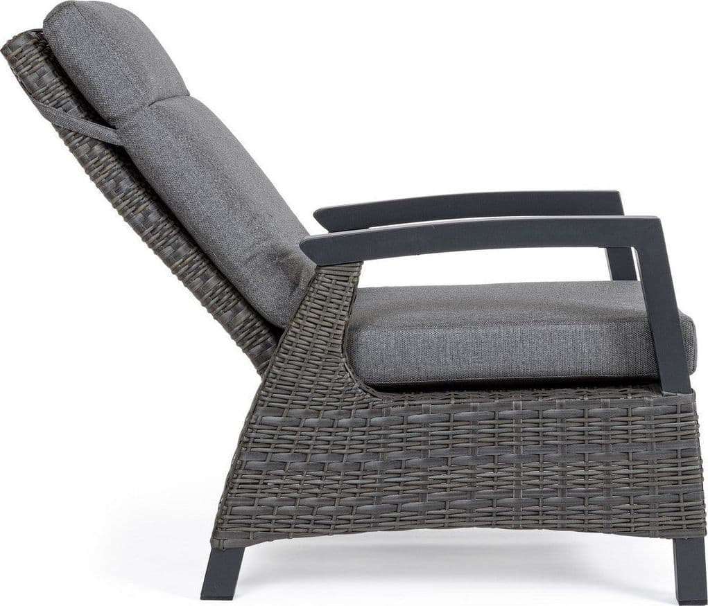 Poltrona Reclinabile "britton" Con Braccioli, Cuscini Comodi E Sfoderabili, In Alluminio Giardino e giardinaggio/Arredamento da giardino e accessori/Poltrone Decor Space - Altamura, Commerciovirtuoso.it