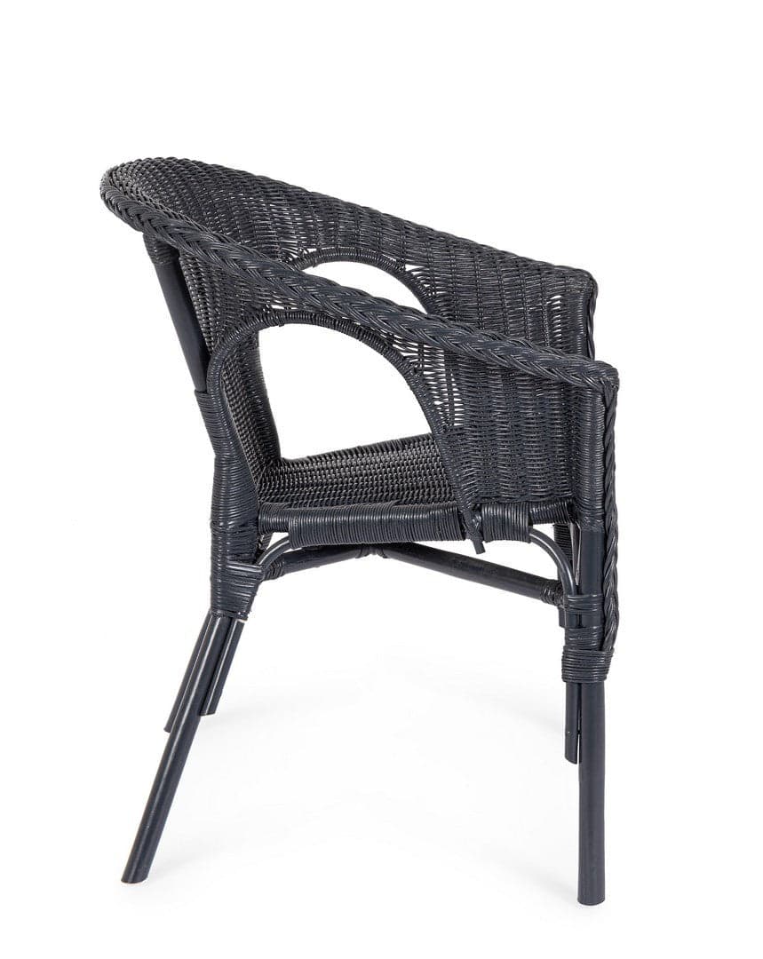 Poltrona "Allis" con braccioli, struttura in rattan, impilabile, per esterno in Poltrone Decor Space - Altamura, commercioVirtuoso.it