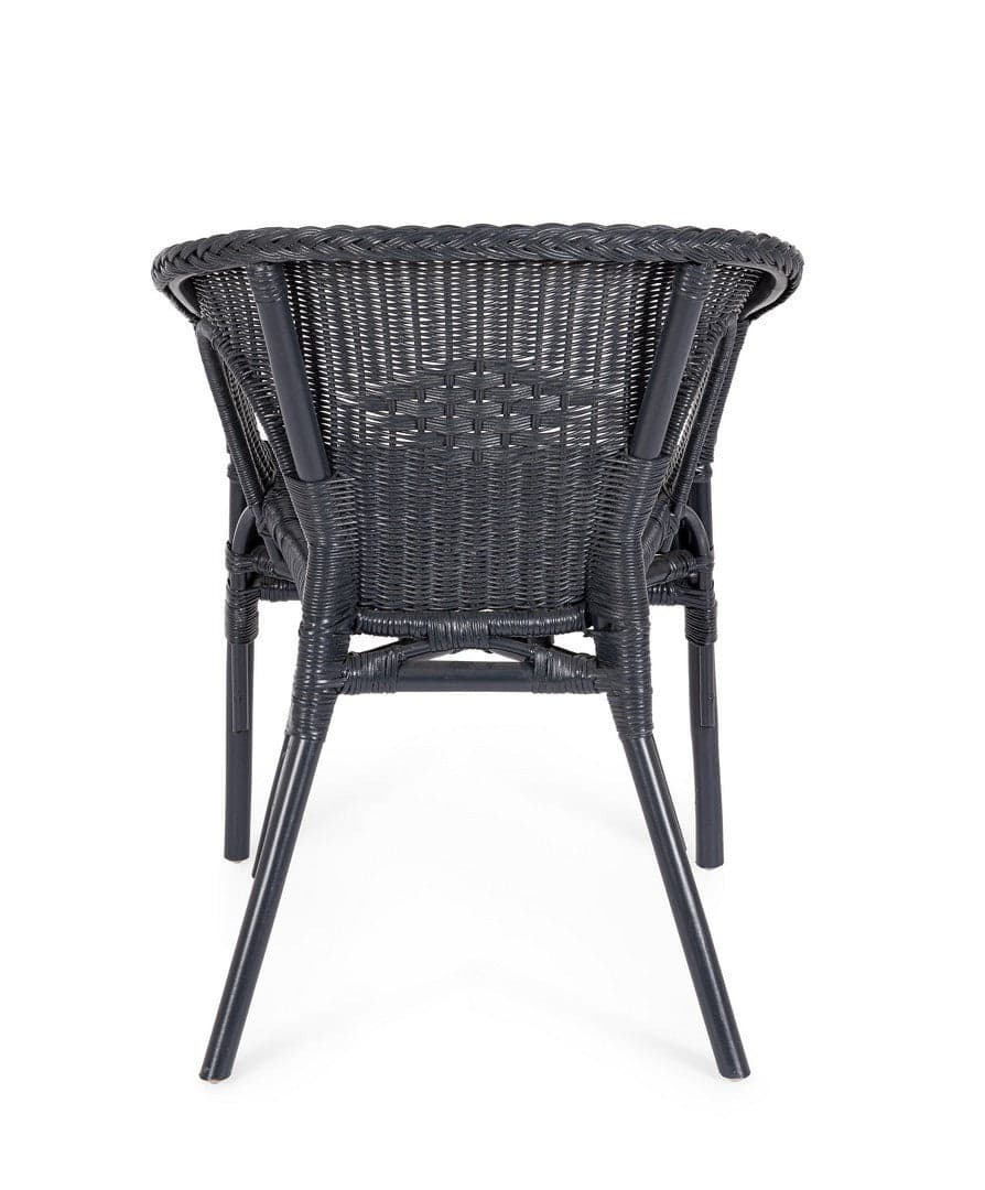 Poltrona "Allis" con braccioli, struttura in rattan, impilabile, per esterno in Poltrone Decor Space - Altamura, commercioVirtuoso.it