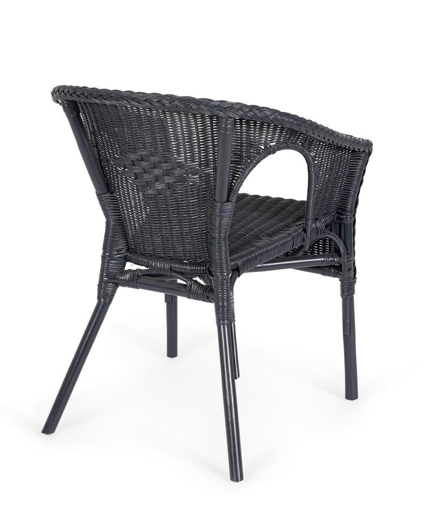 Poltrona "Allis" con braccioli, struttura in rattan, impilabile, per esterno in Poltrone Decor Space - Altamura, commercioVirtuoso.it