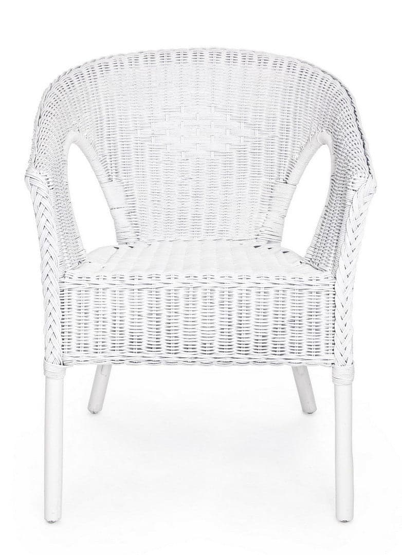 Poltrona "Allis" con braccioli, struttura in rattan, impilabile, per esterno in Poltrone Decor Space - Altamura, commercioVirtuoso.it