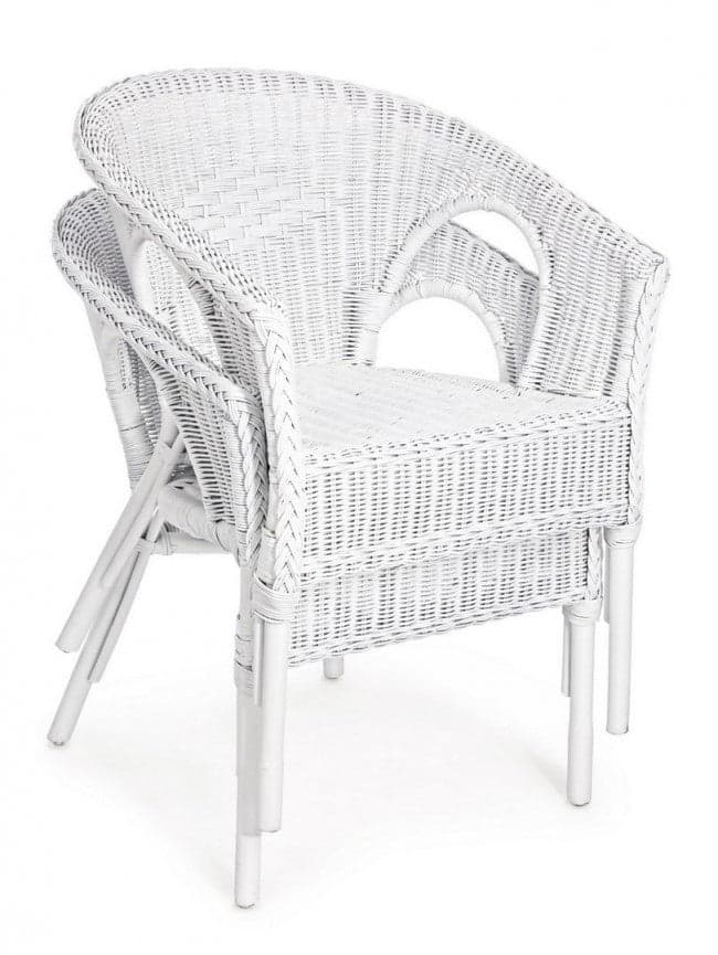 Poltrona "Allis" con braccioli, struttura in rattan, impilabile, per esterno in Poltrone Decor Space - Altamura, commercioVirtuoso.it