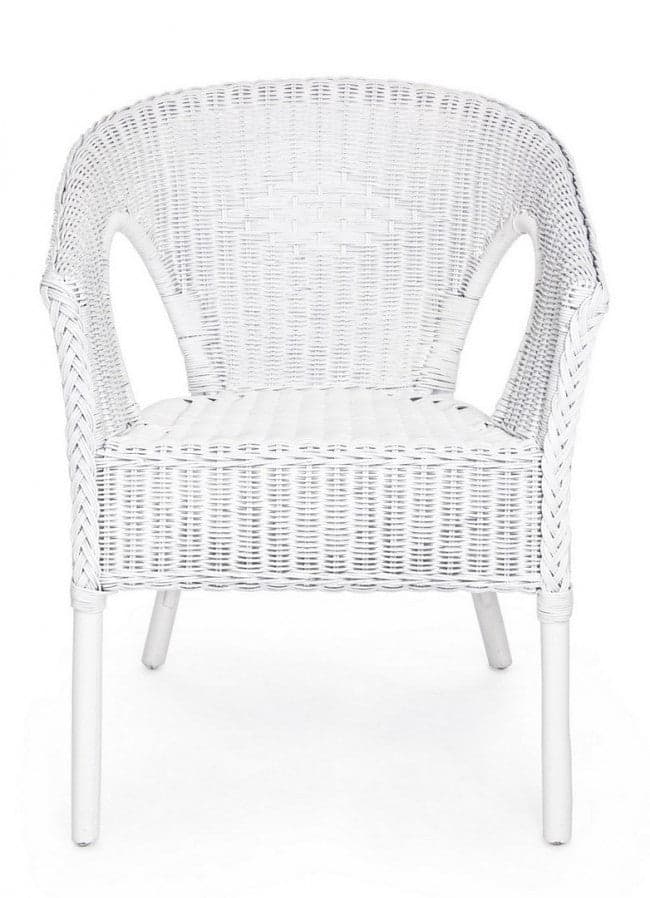 Poltrona "Allis" con braccioli, struttura in rattan, impilabile, per esterno in Poltrone Decor Space - Altamura, commercioVirtuoso.it