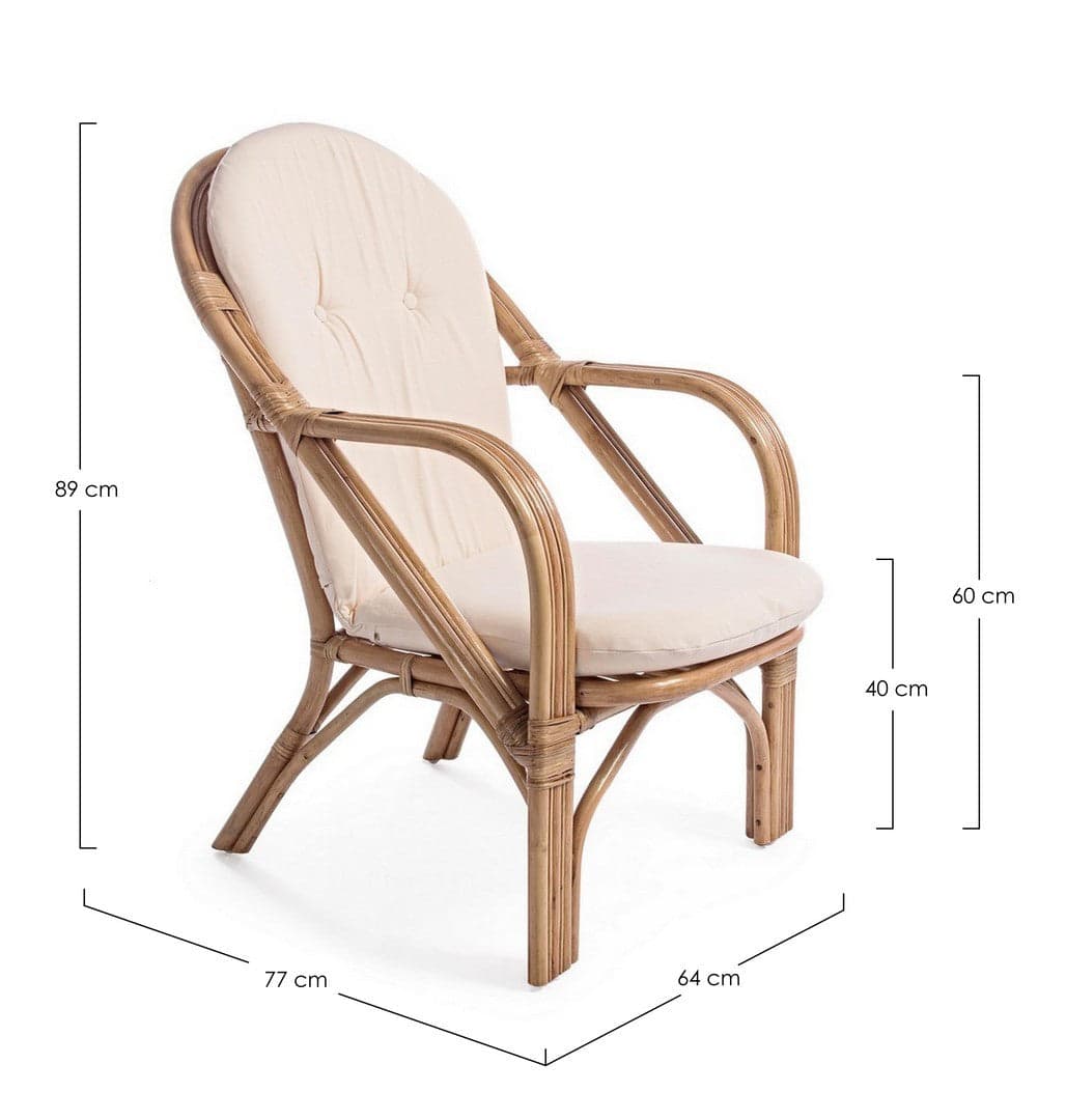 Poltrona "Golf" con cuscino sfoderabile e comodo, struttura in rattan per esterno in Poltrone Decor Space - Altamura, commercioVirtuoso.it