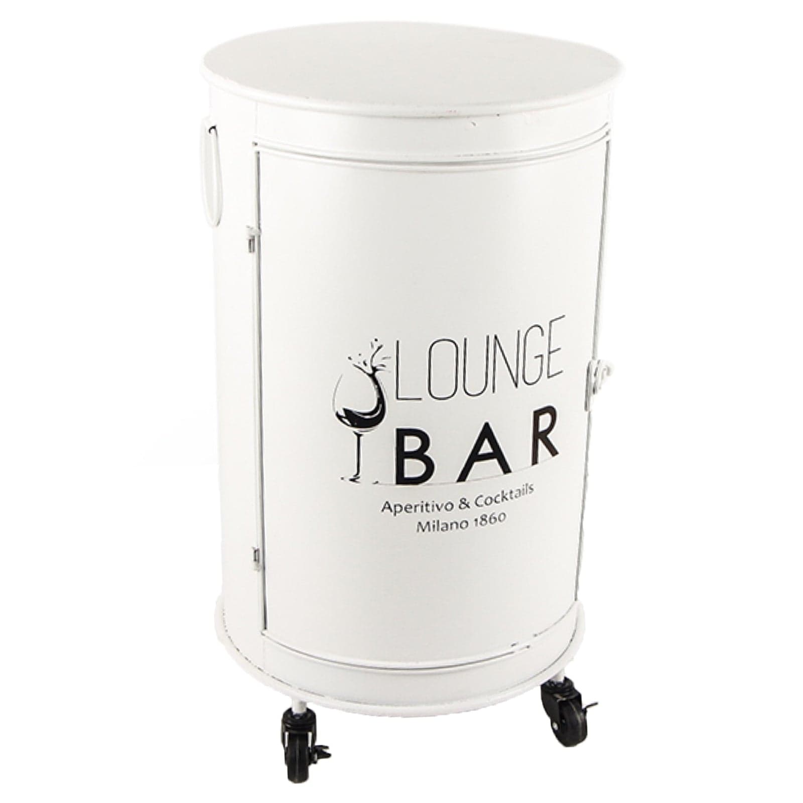 Tavolino con ruote "Lounge Bar" in metallo laccato carrello apribile h 70 cm in Tavolini da appoggio Decor Space - Altamura, commercioVirtuoso.it
