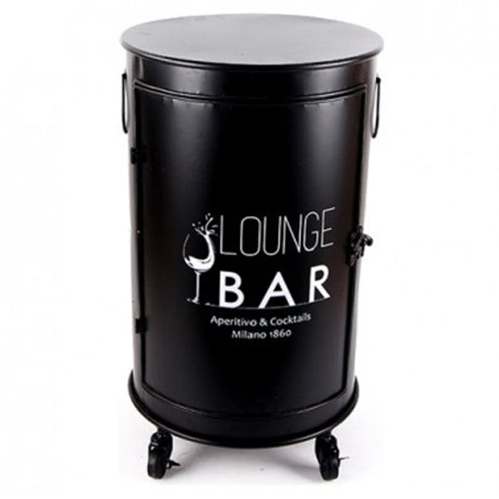 Tavolino con ruote "Lounge Bar" in metallo laccato carrello apribile h 70 cm in Tavolini da appoggio Decor Space - Altamura, commercioVirtuoso.it