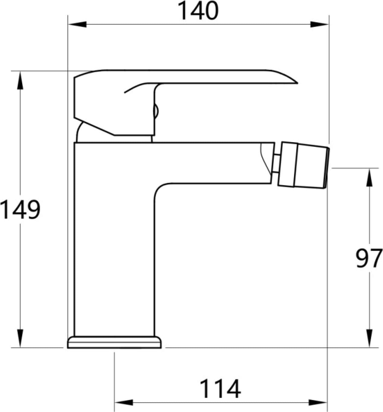 Miscelatore Rubinetto America per Bidet in Ottone Colore Cromato con Piletta - 4