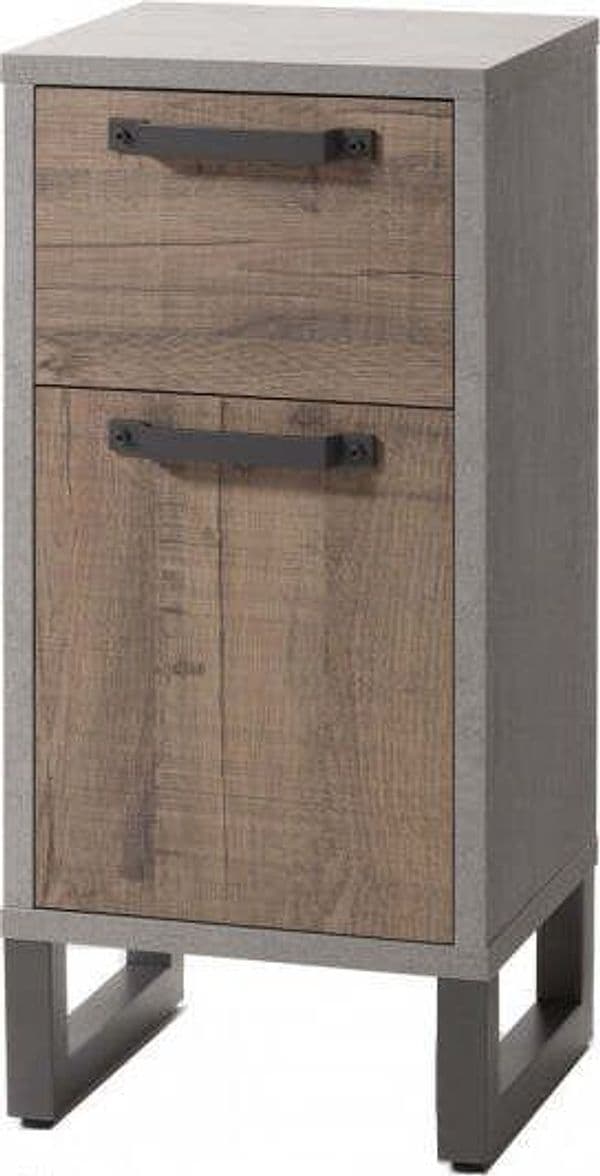 Base singola da bagno Industrial Rovere e Cemento con 1 anta ed 1 cassetto h 87 cm Casa e cucina/Bagno/Mobili da bagno/Mobiletti e armadietti/Mobili a terra Decor Space - Altamura, Commerciovirtuoso.it