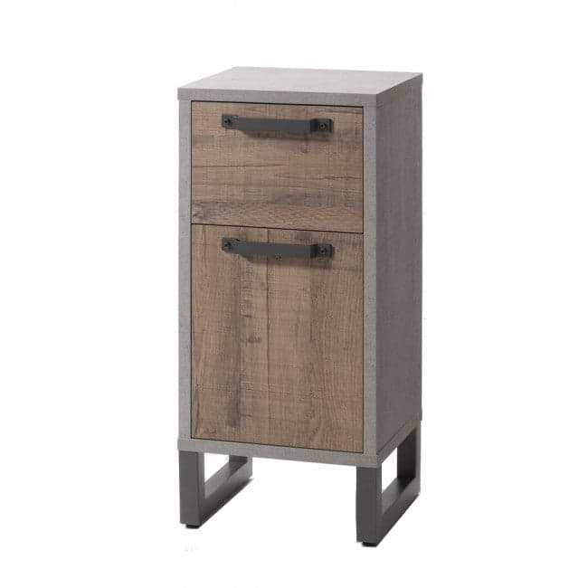 Base singola da bagno Industrial Rovere e Cemento con 1 anta ed 1 cassetto h 87 cm in Mobili a terra Decor Space - Altamura, commercioVirtuoso.it