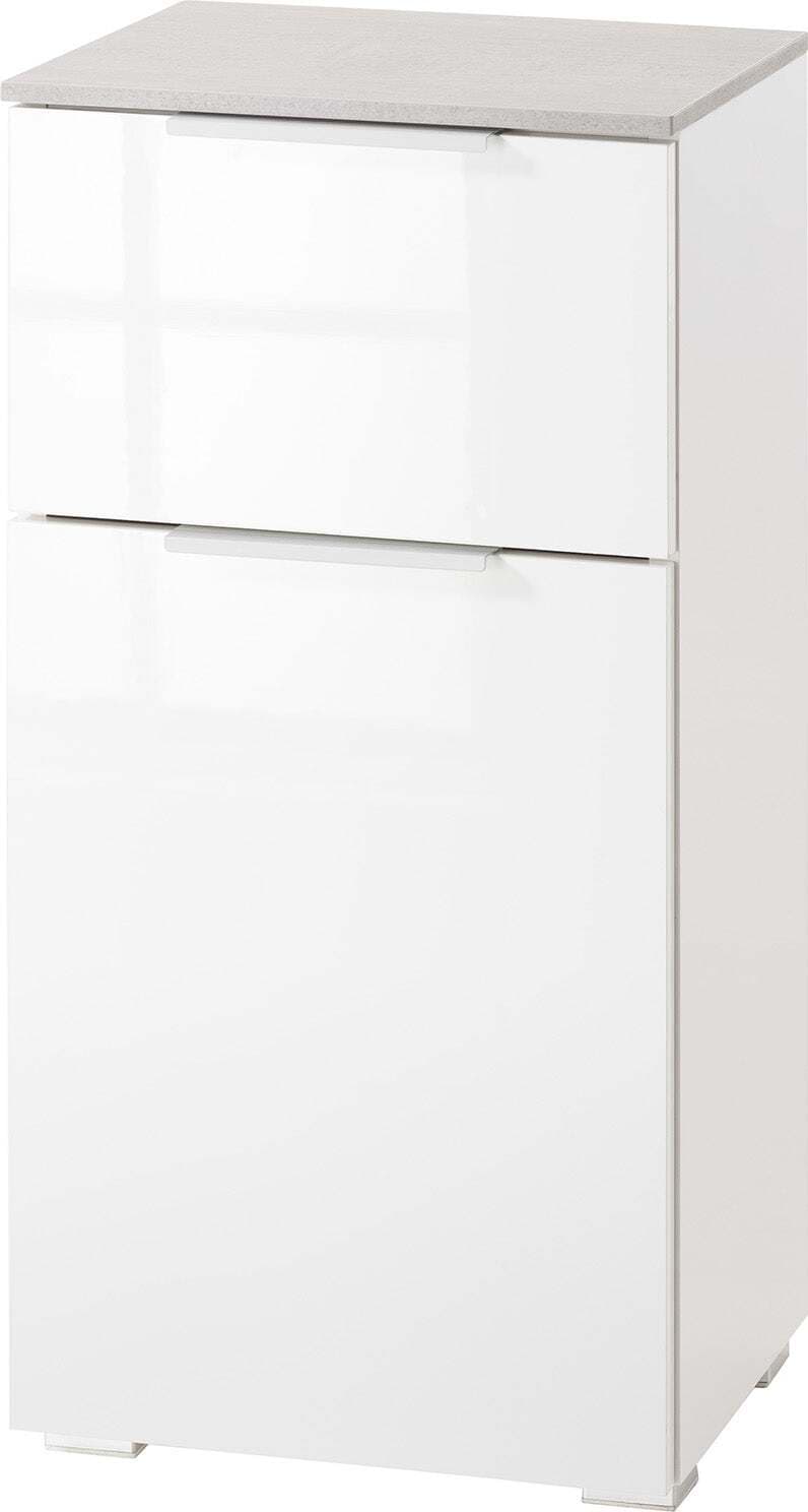 Base singola da bagno bianco lucido e cemento h 82 cm con 1 anta ed 1 cassetto in legno Casa e cucina/Bagno/Mobili da bagno/Mobiletti e armadietti/Mobili a terra Decor Space - Altamura, Commerciovirtuoso.it