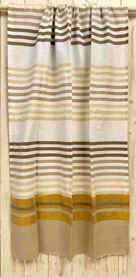 VARIE FANTASIE SEAMAR TELO MARE FOUTA COTONE 100X200 CON LUREX DORATO - 3