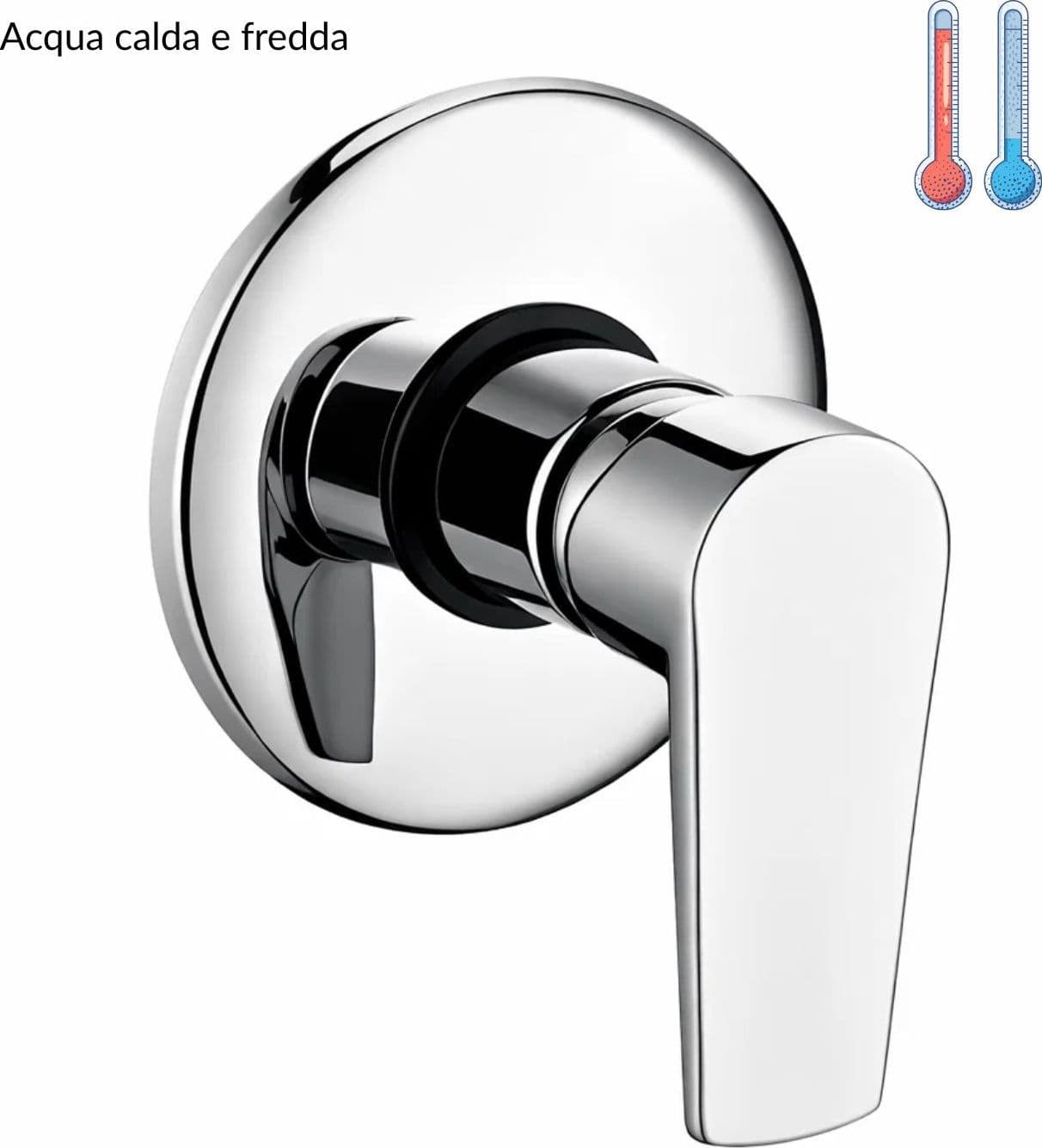 Miscelatore Doccia Incasso Ottone Cromato Cromo Acqua Calda  Fredda - 2