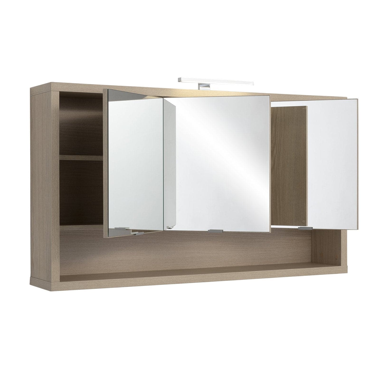 Mobili da bagno sospeso completo con lavabo, colonna e cassettiera rovere e marmo - 24