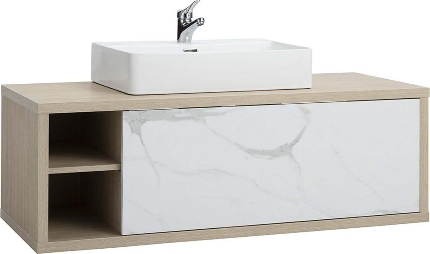 Mobili da bagno sospeso completo con lavabo, colonna e cassettiera rovere e marmo Casa e cucina/Bagno/Mobili da bagno/Mobiletti e armadietti/Mobili a terra Decor Space - Altamura, Commerciovirtuoso.it