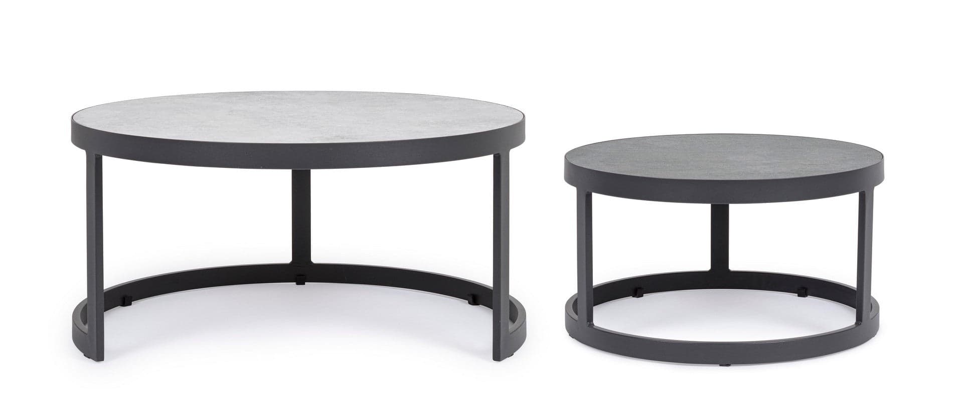 Tavolini "jacob" Con Struttura In Allumino Verniciato, Piano In Ceramica, Per Esterno Giardino e giardinaggio/Arredamento da giardino e accessori/Tavoli e tavolini/Tavolini da appoggio Decor Space - Altamura, Commerciovirtuoso.it