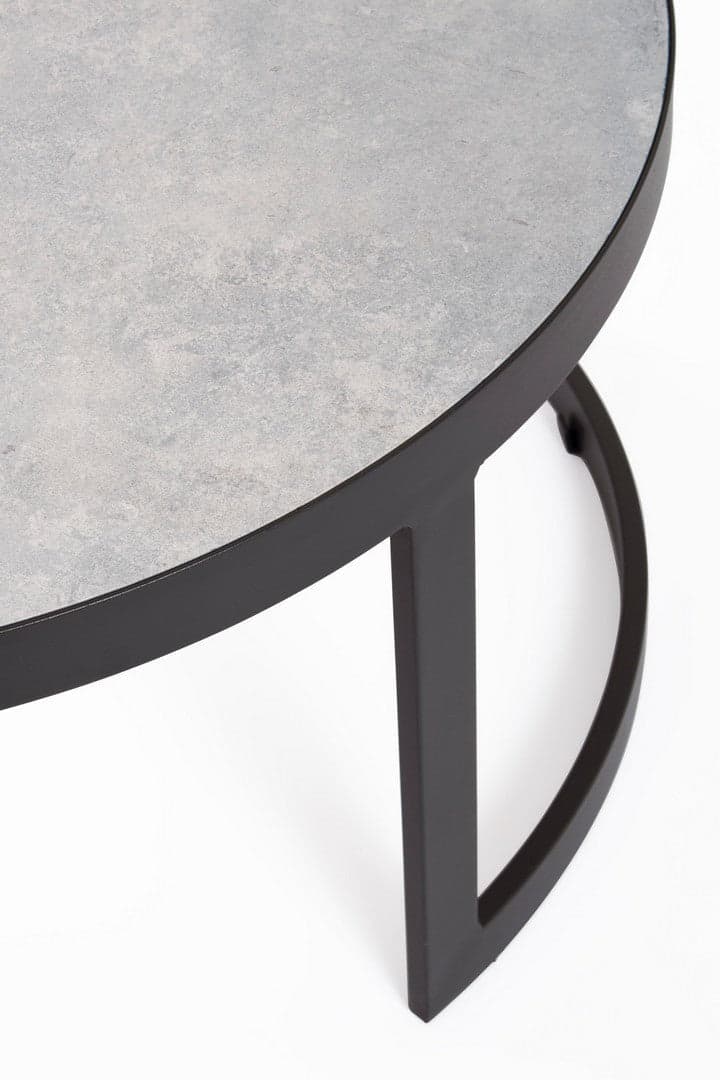 Tavolini "jacob" Con Struttura In Allumino Verniciato, Piano In Ceramica, Per Esterno Giardino e giardinaggio/Arredamento da giardino e accessori/Tavoli e tavolini/Tavolini da appoggio Decor Space - Altamura, Commerciovirtuoso.it
