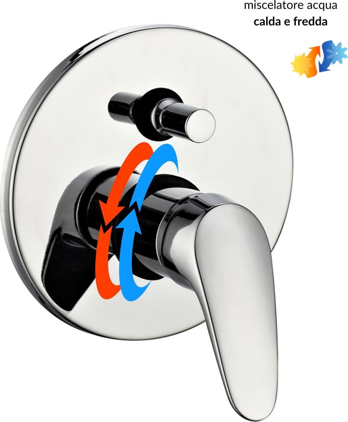 Miscelatore Doccia Parete Europa Incasso con Deviatore Ottone Colore Cromato - 2