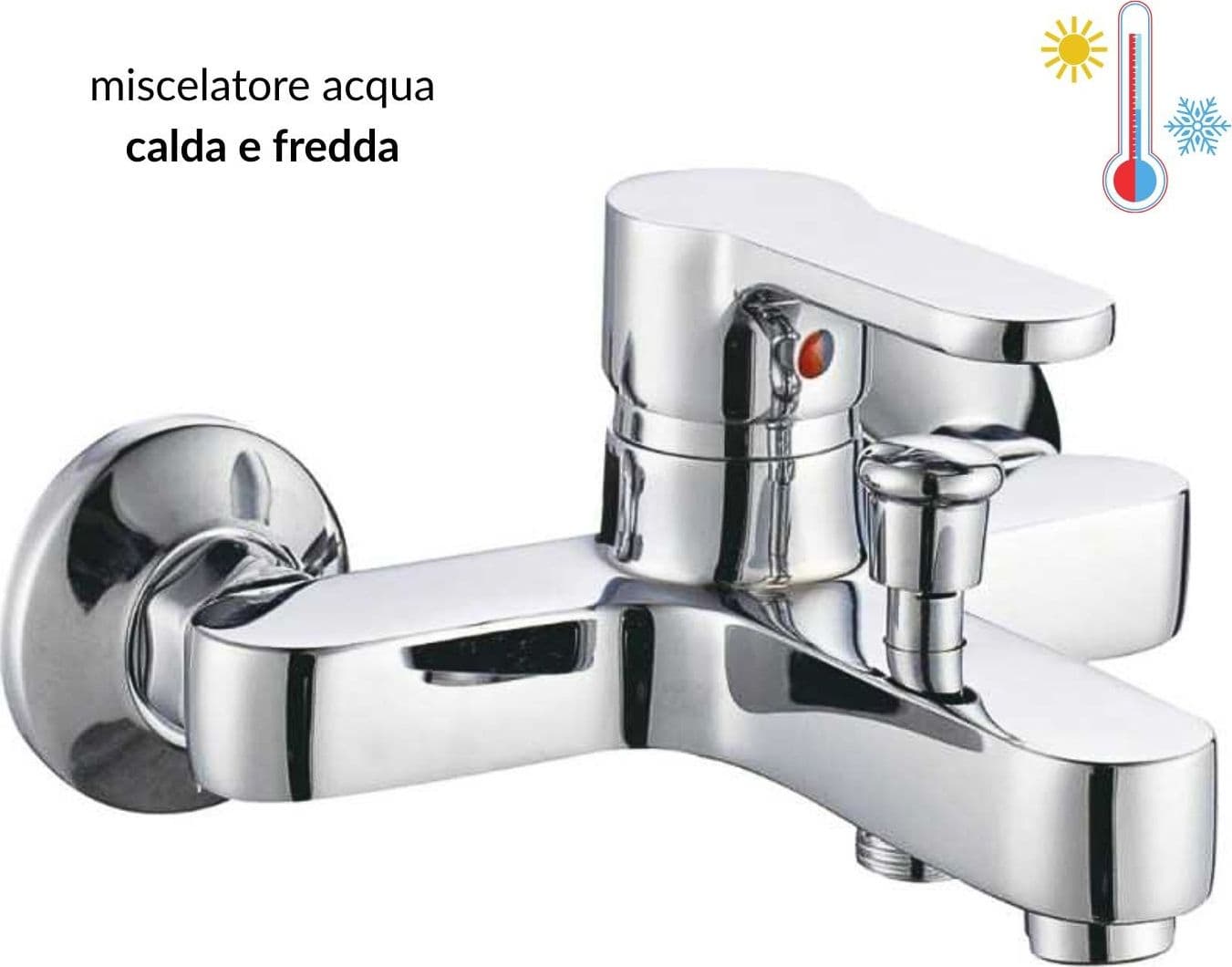 Miscelatore Monocomando Per Vasca Serie Antartide Cromo Lucido - 2
