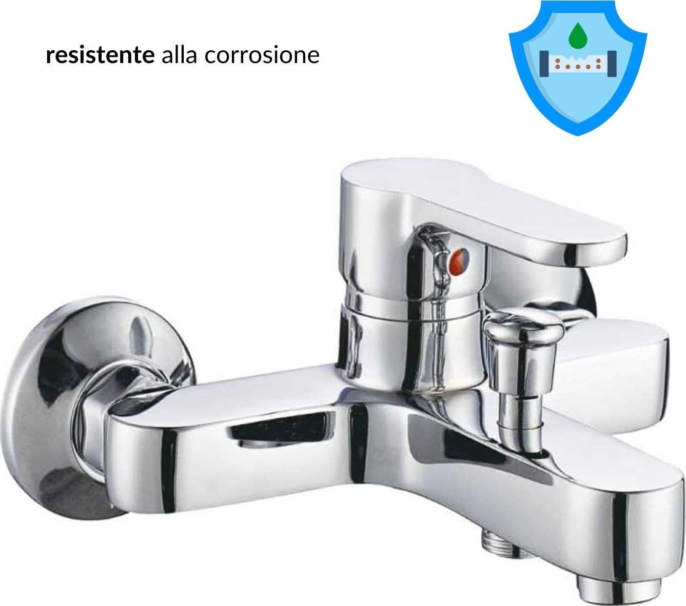 Miscelatore Monocomando Per Vasca Serie Antartide Cromo Lucido - 5