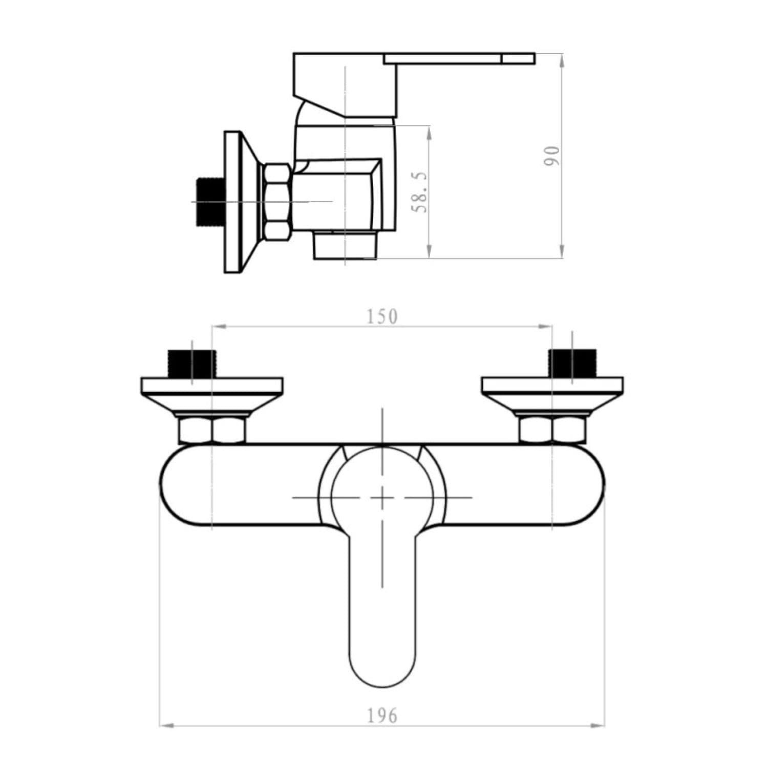 Miscelatore Monocomando Per Vasca Serie Antartide Cromo Lucido - 6