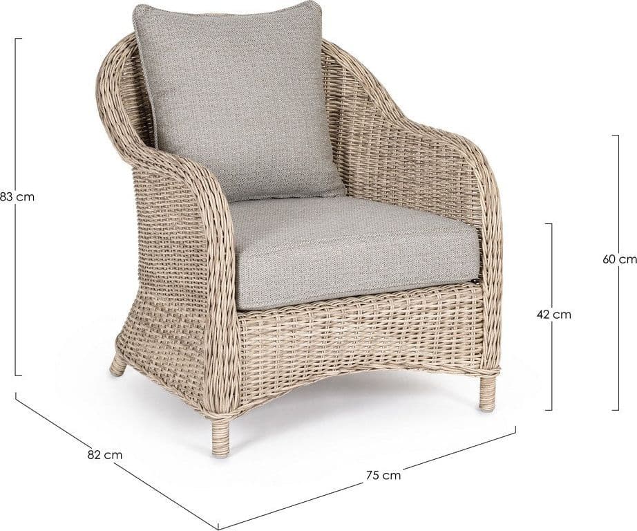 Poltrona "Aditya New" con cuscini sfoderabili, seduta comoda, struttura in alluminio per esterno in Poltrone Decor Space - Altamura, commercioVirtuoso.it