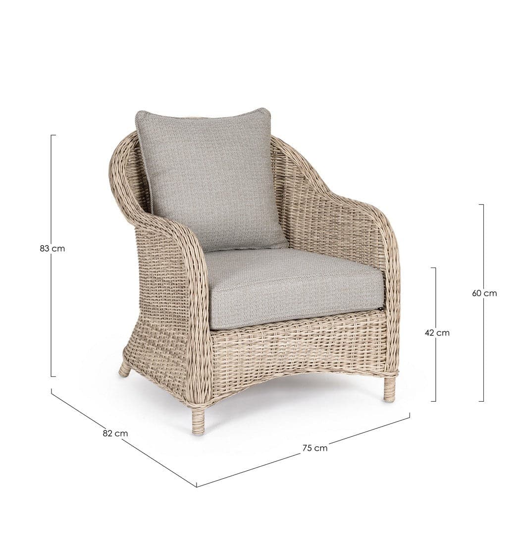 Poltrona "Aditya New" con cuscini sfoderabili, seduta comoda, struttura in alluminio per esterno in Poltrone Decor Space - Altamura, commercioVirtuoso.it