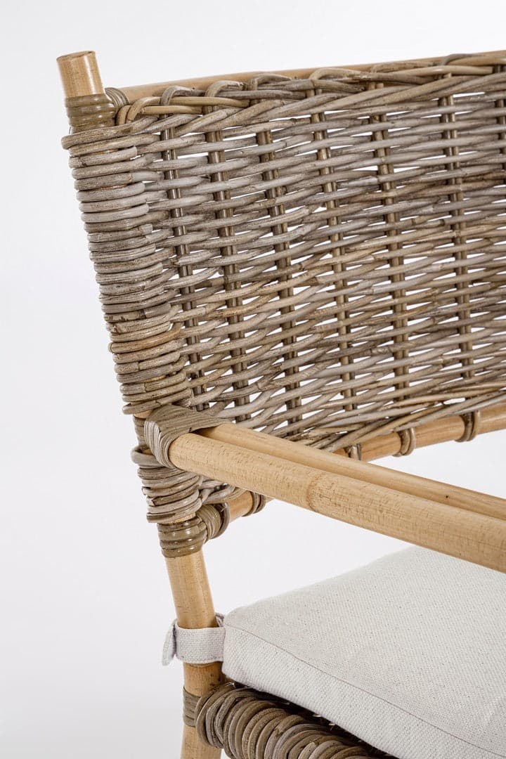 Poltrona "Tarifa" con cuscini, struttura in rattan, intreccio in kubu, per esterno in Poltrone Decor Space - Altamura, commercioVirtuoso.it