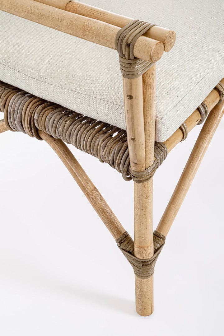 Poltrona "Tarifa" con cuscini, struttura in rattan, intreccio in kubu, per esterno in Poltrone Decor Space - Altamura, commercioVirtuoso.it