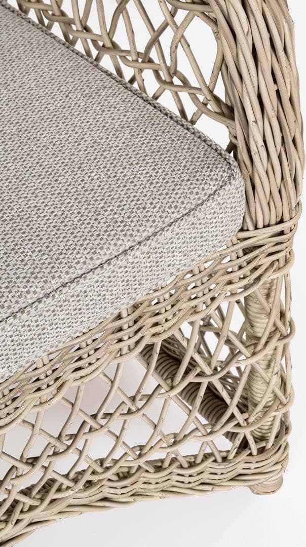 Poltrona "Jupiter" con cuscino, struttura in alluminio, intreccio in fibra sintetica in Poltrone Decor Space - Altamura, commercioVirtuoso.it