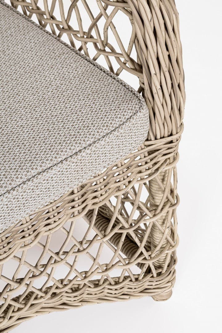 Poltrona "Jupiter" con cuscino, struttura in alluminio, intreccio in fibra sintetica in Poltrone Decor Space - Altamura, commercioVirtuoso.it