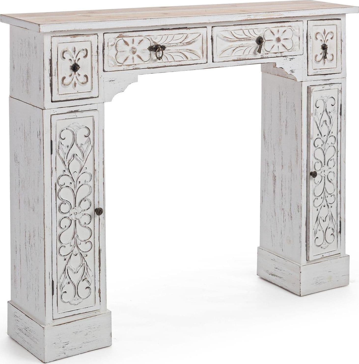 Cornice per Camino in legno bianco decorazione "Decor Spark" – Andrea Bizzotto Spa – tavolo