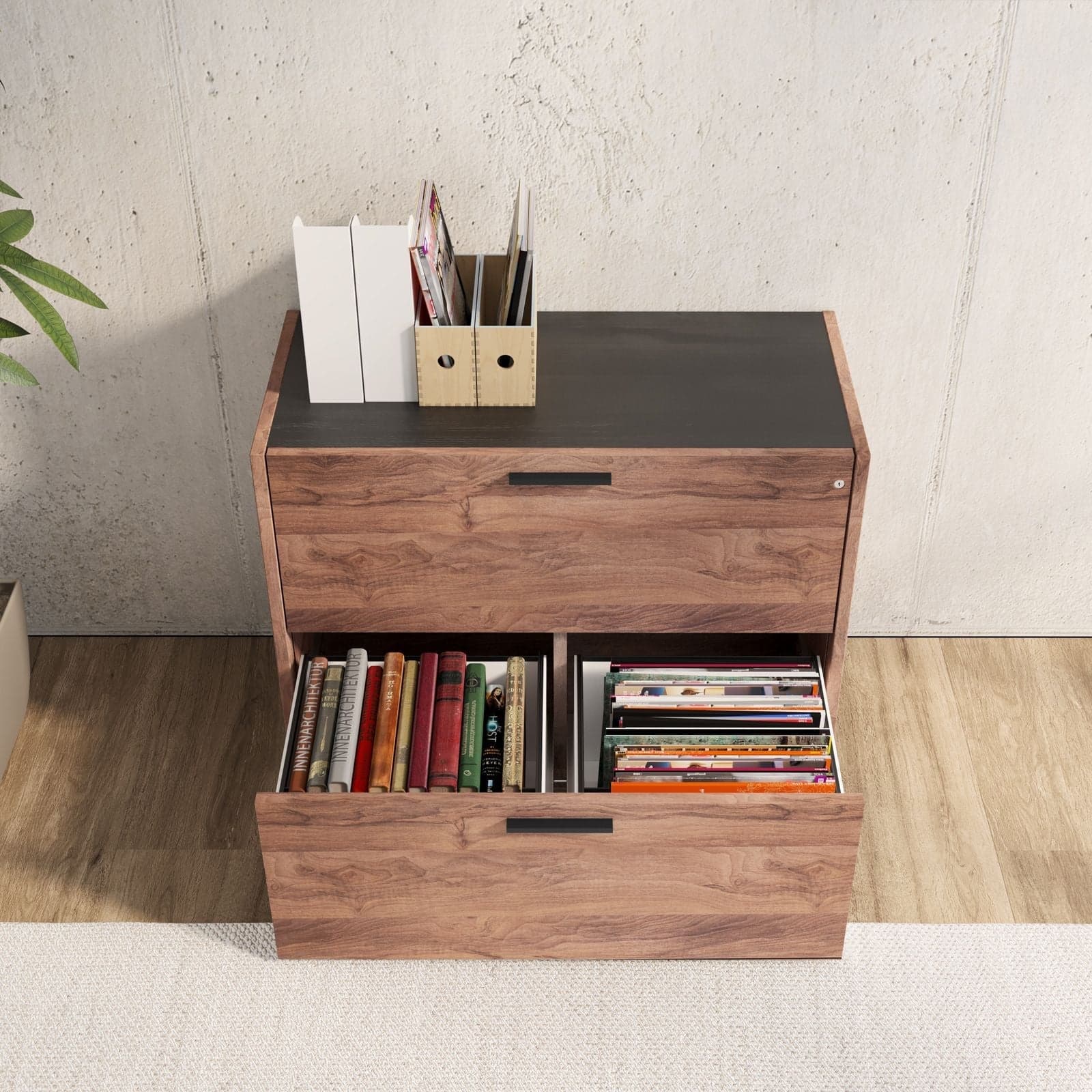 Cassettiera da ufficio Archivio con 2 cassetti per scrivania Da vinci Noce con chiave in Cassetti Decor Space - Altamura, commercioVirtuoso.it