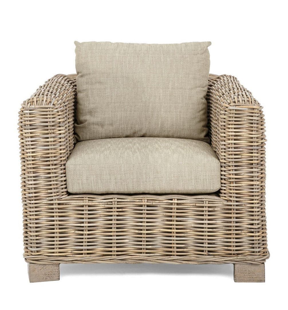Poltrona "Fortaleza" con struttura in legno di mango e rattan, con braccioli, per esterno in Poltrone Decor Space - Altamura, commercioVirtuoso.it
