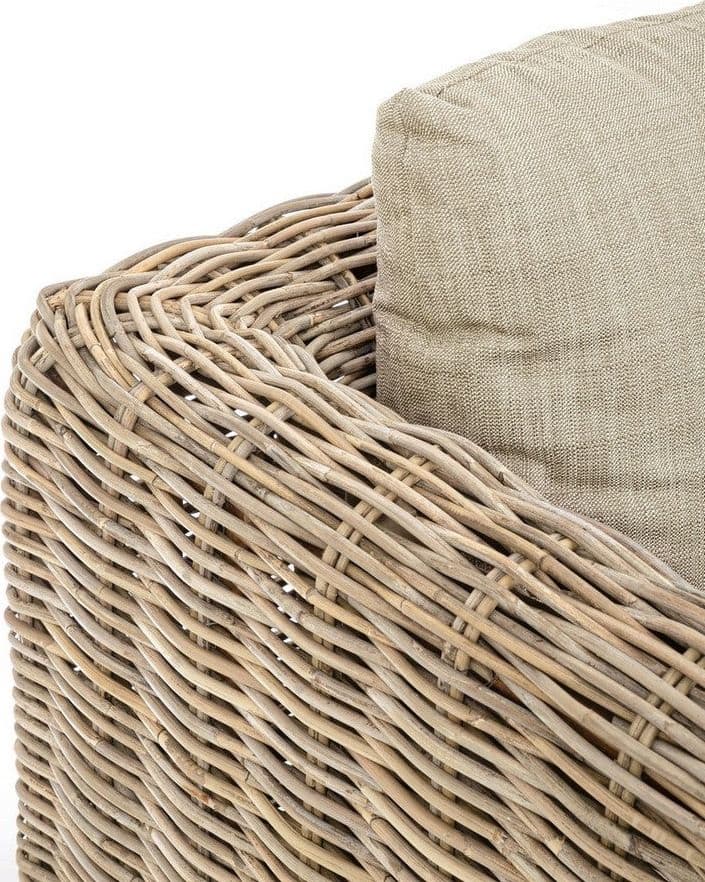 Poltrona "Fortaleza" con struttura in legno di mango e rattan, con braccioli, per esterno in Poltrone Decor Space - Altamura, commercioVirtuoso.it