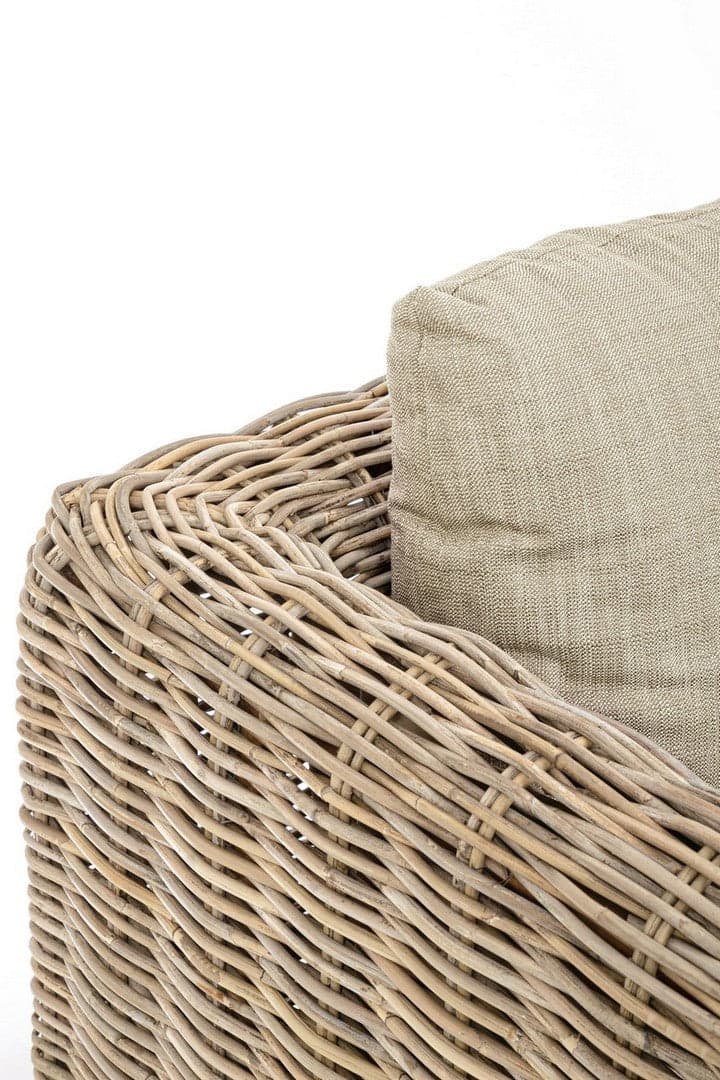 Poltrona "Fortaleza" con struttura in legno di mango e rattan, con braccioli, per esterno in Poltrone Decor Space - Altamura, commercioVirtuoso.it
