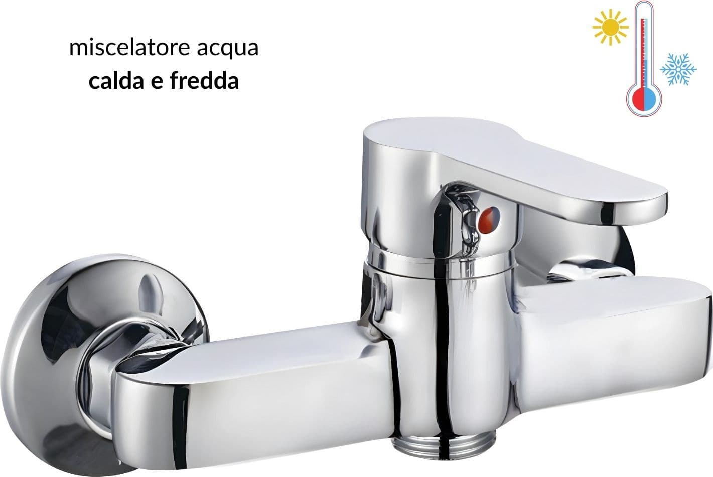 Miscelatore Esterno Doccia Monocomando Cromo Lucido - 2