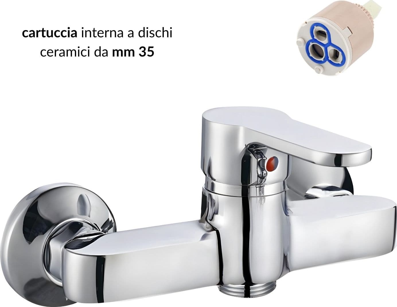 Miscelatore Esterno Doccia Monocomando Cromo Lucido - 3