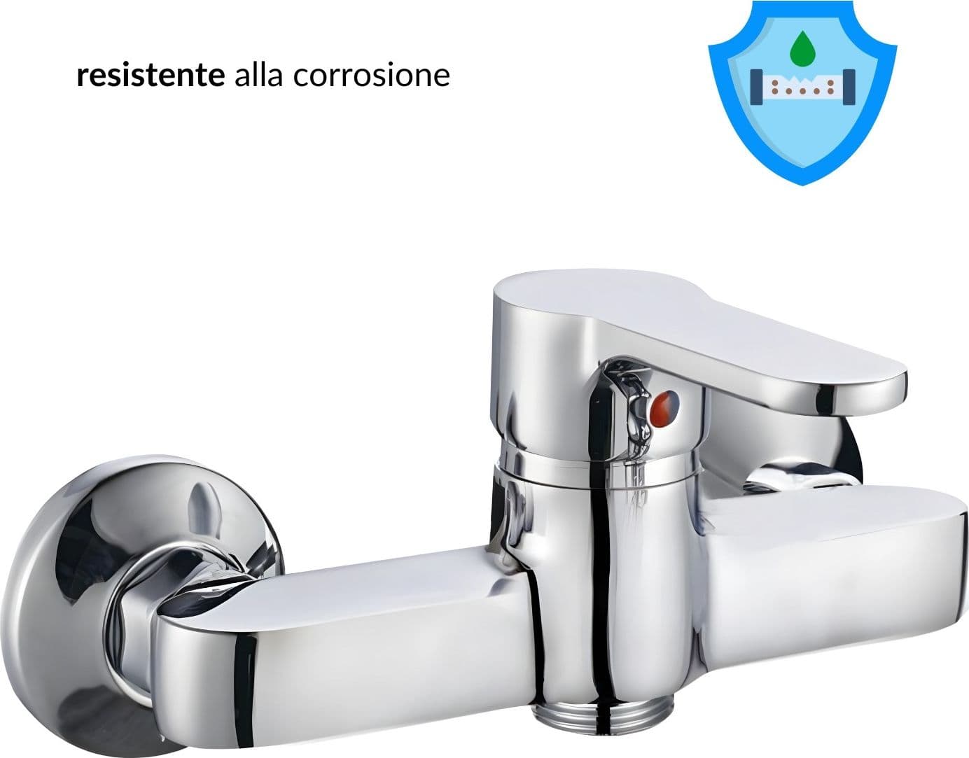 Miscelatore Esterno Doccia Monocomando Cromo Lucido - 5