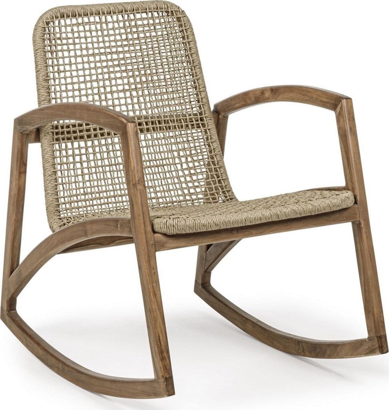 Poltrona "Adelita" con struttura in legno di teak, intreccio in fibra sintetica per esterno in Poltrone Decor Space - Altamura, commercioVirtuoso.it