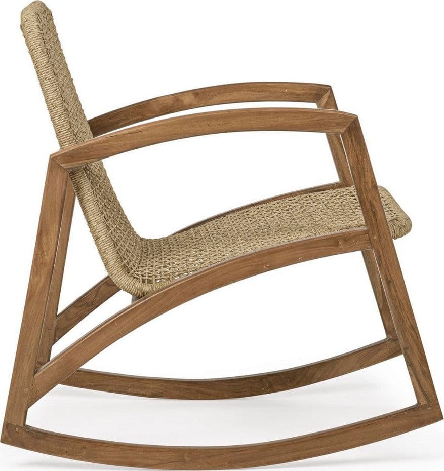 Poltrona "Adelita" con struttura in legno di teak, intreccio in fibra sintetica per esterno in Poltrone Decor Space - Altamura, commercioVirtuoso.it