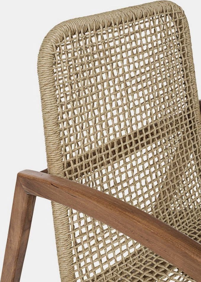 Poltrona "Adelita" con struttura in legno di teak, intreccio in fibra sintetica per esterno in Poltrone Decor Space - Altamura, commercioVirtuoso.it