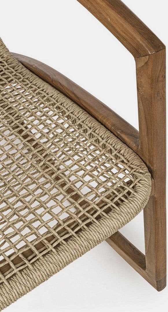 Poltrona "Adelita" con struttura in legno di teak, intreccio in fibra sintetica per esterno in Poltrone Decor Space - Altamura, commercioVirtuoso.it