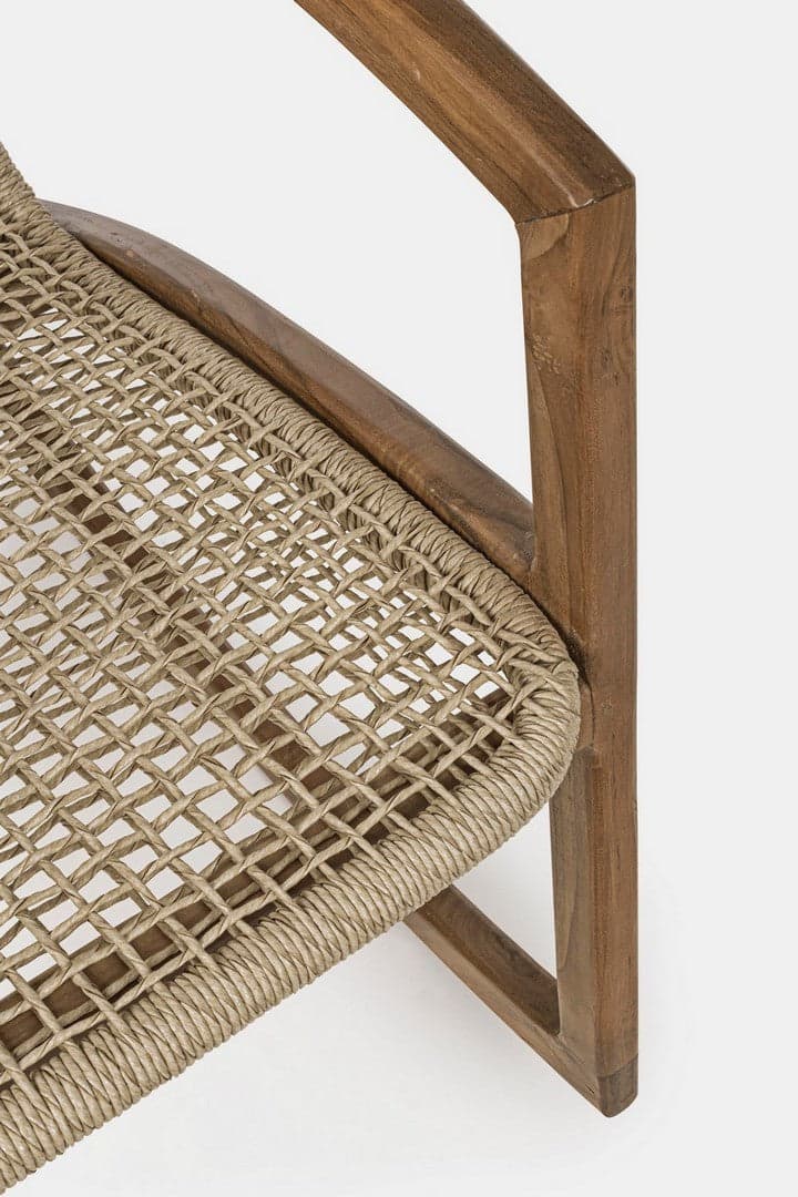Poltrona "Adelita" con struttura in legno di teak, intreccio in fibra sintetica per esterno in Poltrone Decor Space - Altamura, commercioVirtuoso.it