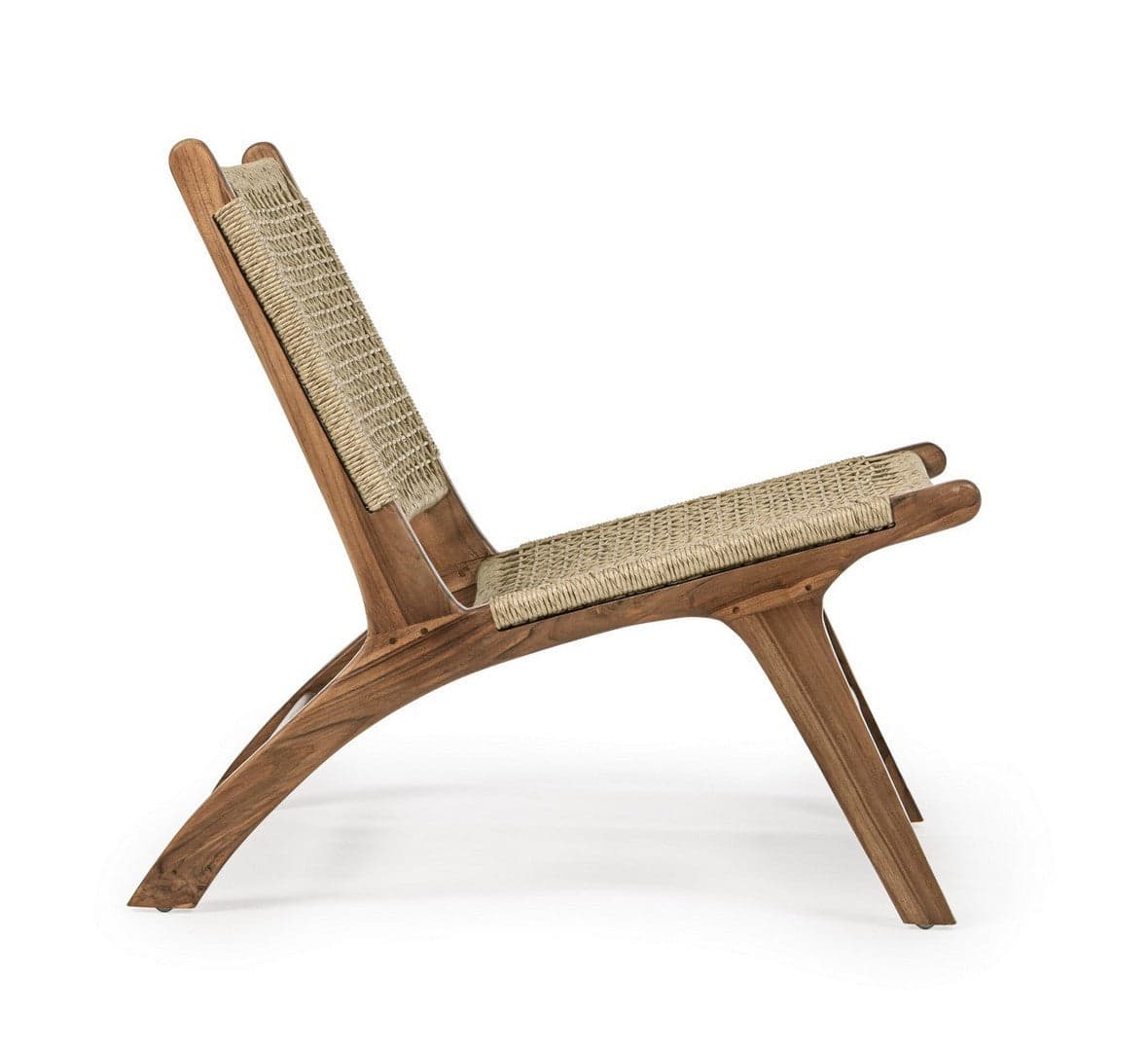 Poltrona "Adelita" con struttura in legno di teak, intreccio in fibra sintetica per esterno in Poltrone Decor Space - Altamura, commercioVirtuoso.it