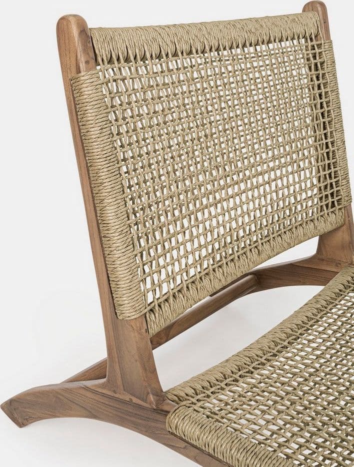 Poltrona "Adelita" con struttura in legno di teak, intreccio in fibra sintetica per esterno in Poltrone Decor Space - Altamura, commercioVirtuoso.it