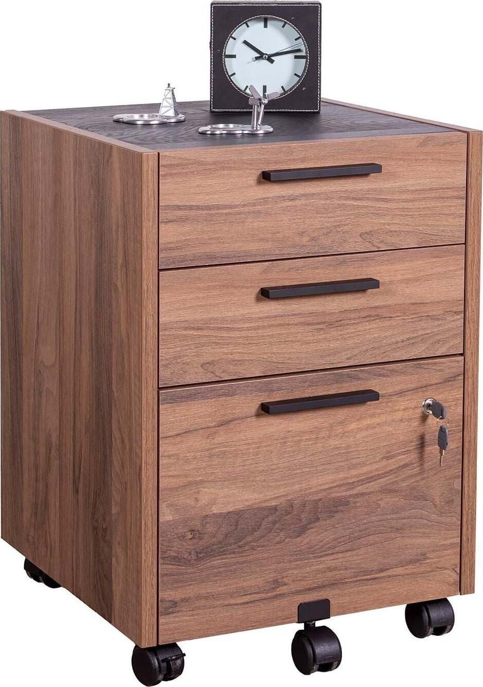 Cassettiera Da Ufficio 3 Cassetti Per Scrivania Da Vinci Noce Con Chiave E Ruote Casa e cucina/Arredamento/Studio/Mobiletti e credenze/Cassetti Decor Space - Altamura, Commerciovirtuoso.it