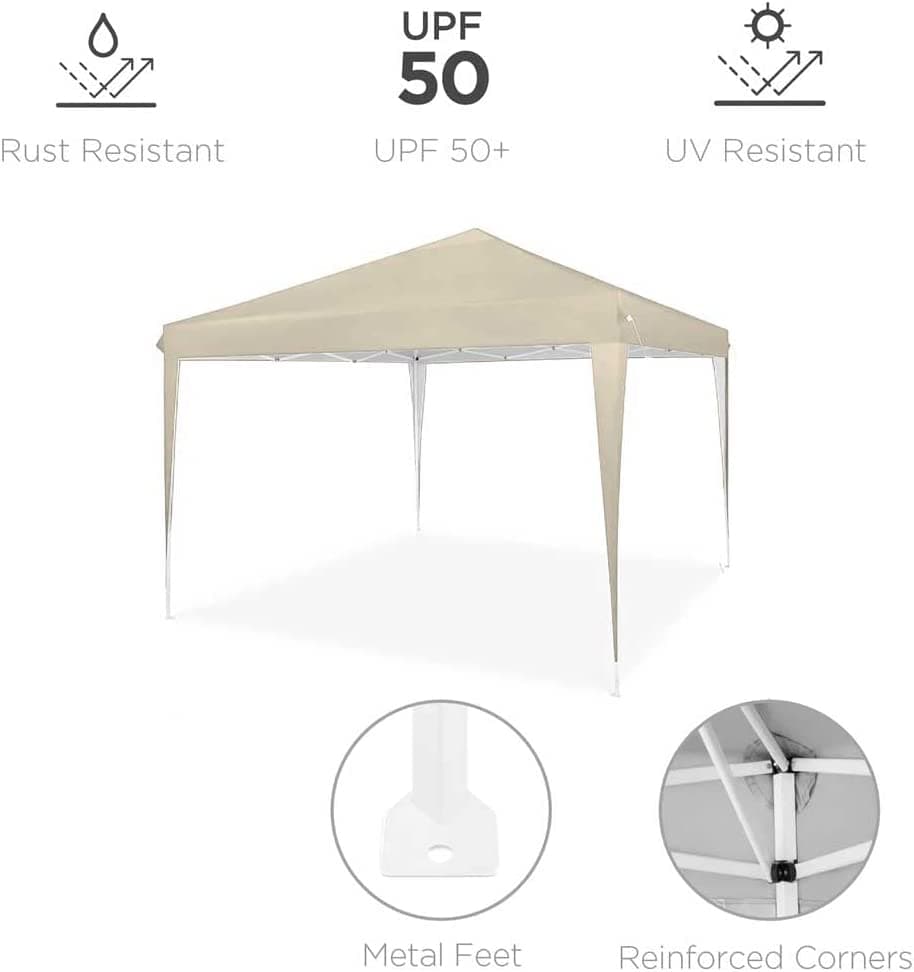 Gazebo pieghevole Beige da giardino 3 x 3 mt per esterno impermeabile in Gazebo Decor Space - Altamura, commercioVirtuoso.it