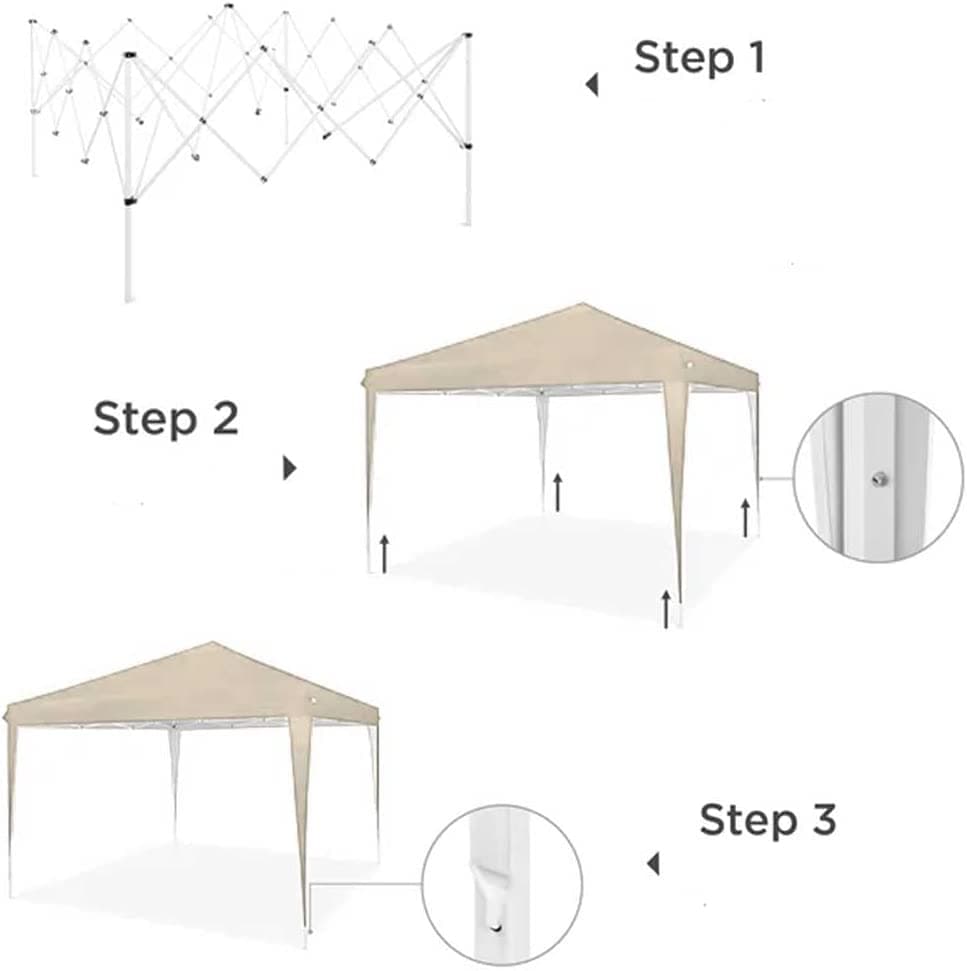 Gazebo pieghevole Beige da giardino 3 x 3 mt per esterno impermeabile in Gazebo Decor Space - Altamura, commercioVirtuoso.it