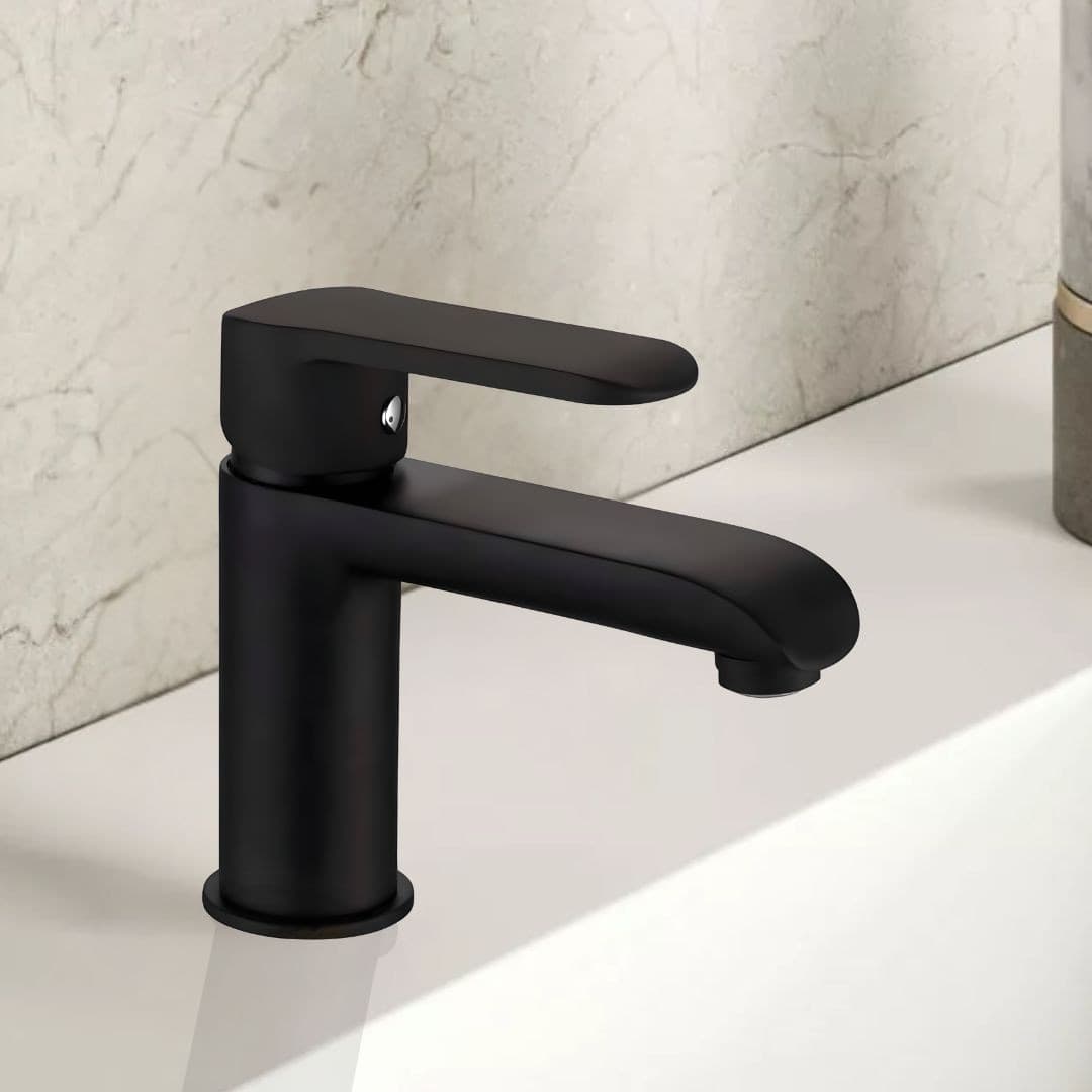 Miscelatore Rubinetto Puma per Lavabo in Ottone Colore Nero Opaco con Piletta - 6