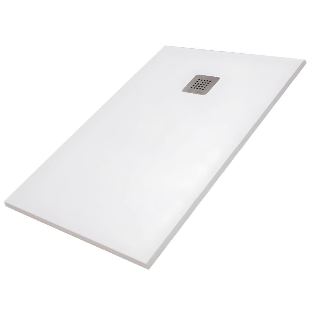 Piatto Doccia Mineral Marmo Resina Bianco Opaco Liscio h3,5 cm - 30